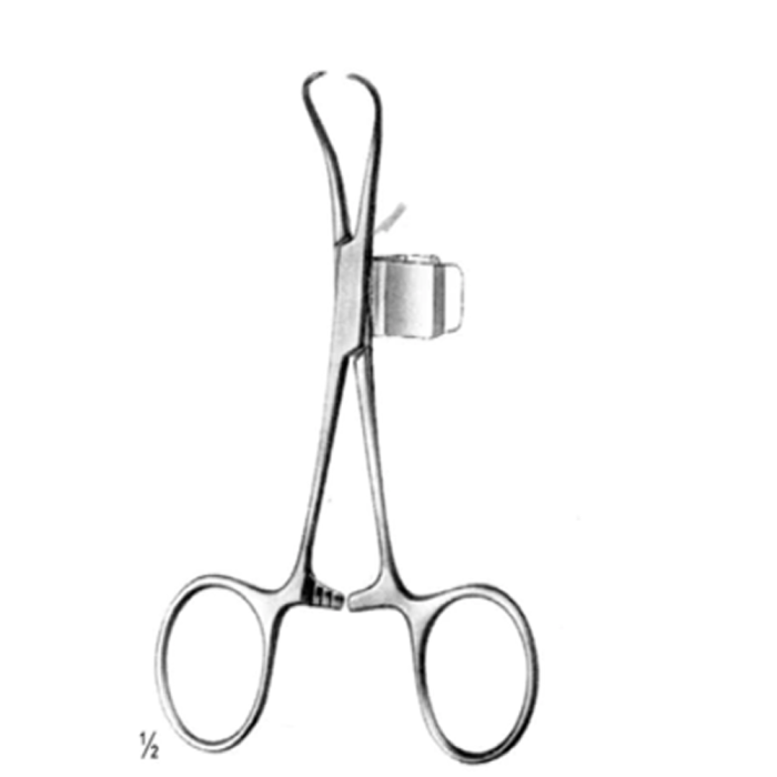 Backhaus Towel Forceps, With Clip For Tubing Or Cable, 11cm