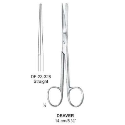 Deaver Operating Scissor, Str, Sh-Bl, 14Cm