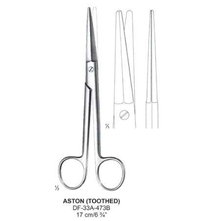 Aston (Toothed) Dissecting Scissors, 17Cm