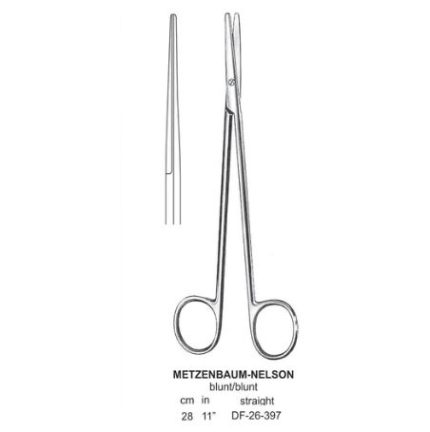 Metzenbaum-Nelson Dissecting Scissor, Str, Bl-Bl, 28Cm