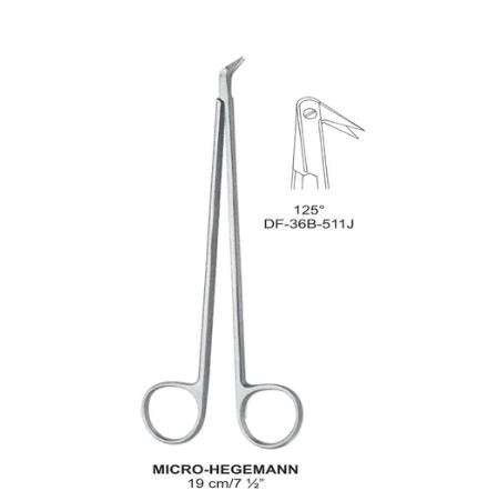 Micro-Hegemann Vascular Scissors 125°, 19Cm