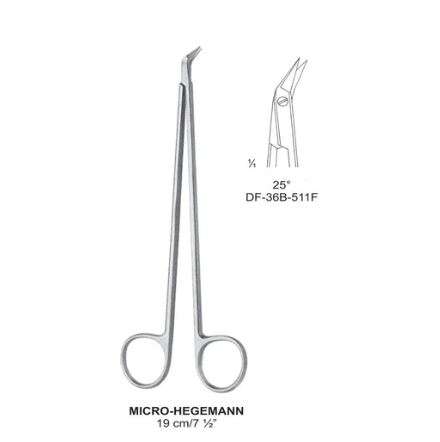 Micro-Hegemann Vascular Scissors 25°, 19Cm