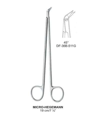Micro-Hegemann Vascular Scissors 45°, 19Cm