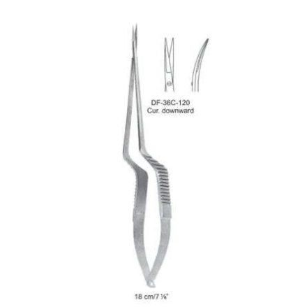 Micro Scissors, Curved Downward, 18Cm