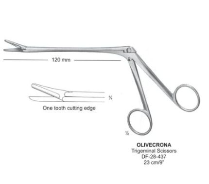 Olivecrona Trigeminal Scissors, 23Cm