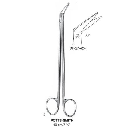 Potts-Smith Vascular Scissor, Angled At 60º, 19Cm