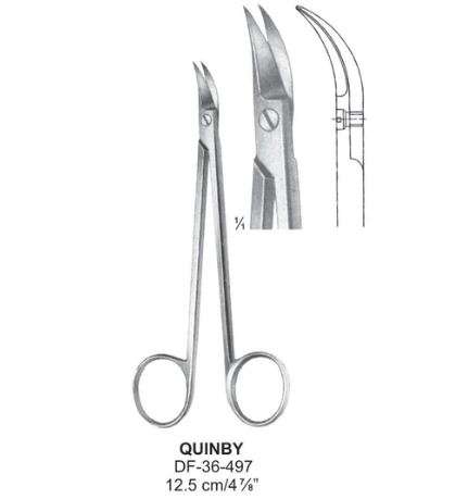 Quinby Gum Scissors, Angled, 12.5Cm