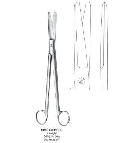 Sims-Siebold Uterus Scissors, Str, 24Cm