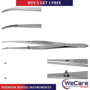 Perry dental dressing pliers with curved beak design for posterior teeth access