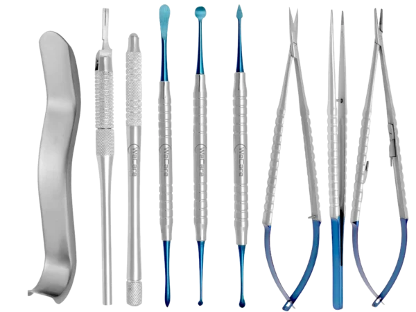 Micro Oral Surgery Kit – Precision Dental Instruments Micro oral surgery kit with dental scalpel handles, micro tweezers, and precision surgical tools